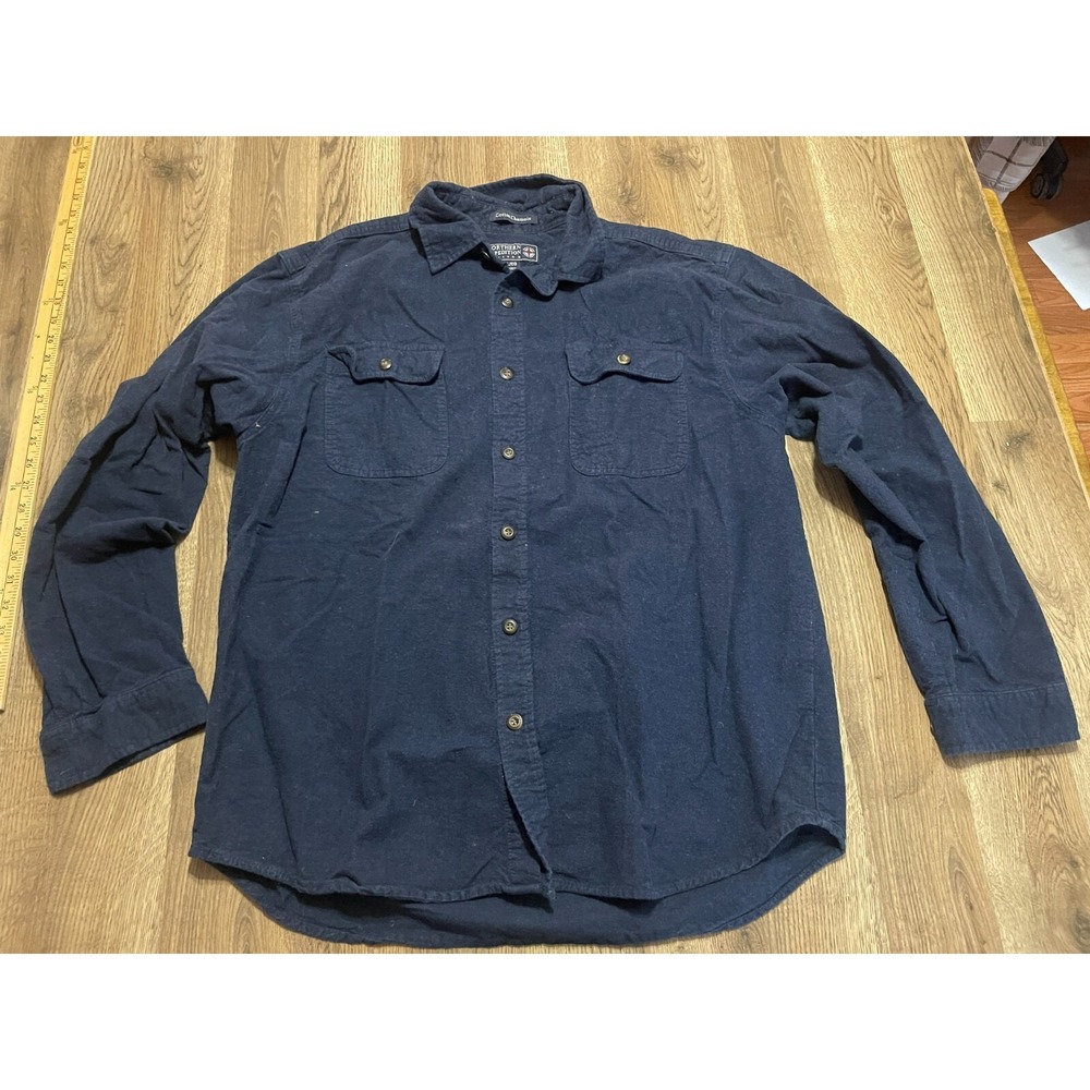 Northern Editions Shirt, Men's XL, Blue, Button Up, Long Sleeve, Cotton Chamois